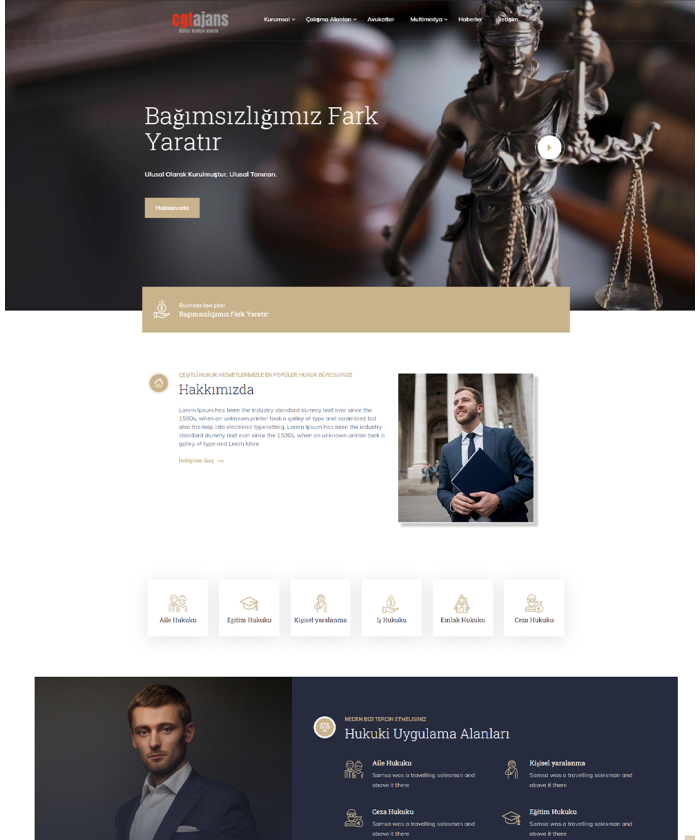 Avukat Hukuk Bürosu V2 Hazır Kurumsal Website